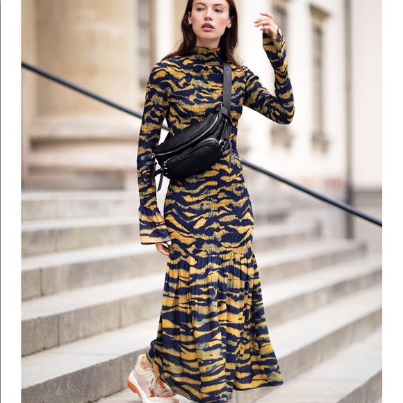 & Other Stories Dresses & Skirts - Tiger Smocked Midi Ruffle Dress